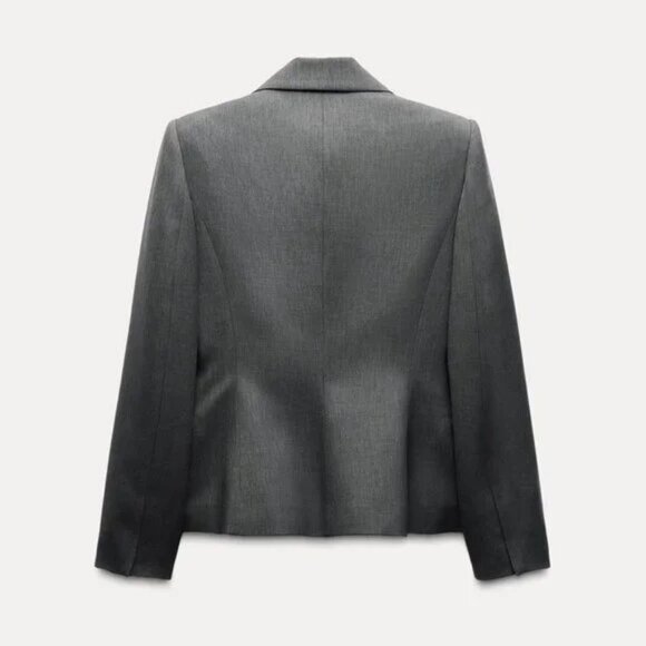 ZARA WOMEN’S FITTED SHOULDER PAD BLAZER - Picture 5 of 7